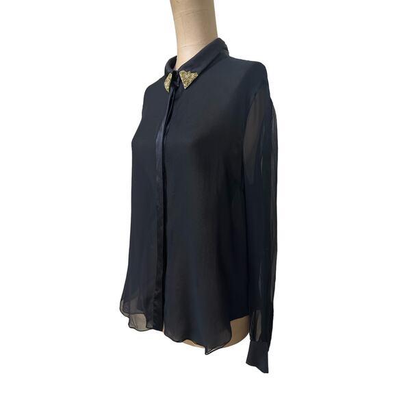 Jason Wu Sheer Silk Blouse size 10 - Picture 5 of 9